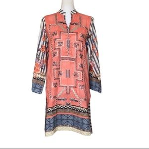 Ethnic Outfitters Embroidered Cotton Kurta Tunic Top size S
